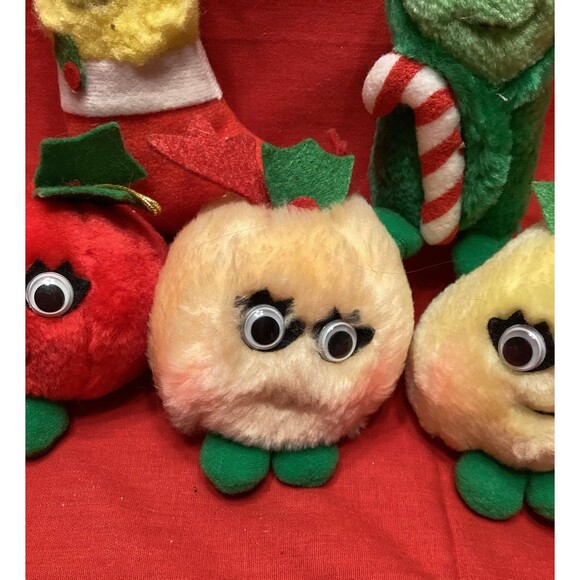 Del Monte Plush Christmas Yumkins 1991 Vegetable Tree Ornaments Set of 6 - Picture 3 of 12